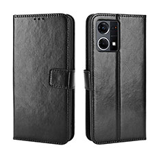 Funda de Cuero Cartera con Soporte Carcasa BY5 para Oppo Reno8 4G Negro