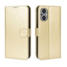 Funda de Cuero Cartera con Soporte Carcasa BY5 para Oppo Reno8 Lite 5G Oro