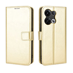 Funda de Cuero Cartera con Soporte Carcasa BY5 para Oppo Reno9 Pro+ Plus 5G Oro