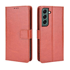 Funda de Cuero Cartera con Soporte Carcasa BY5 para Samsung Galaxy S22 Plus 5G Marron