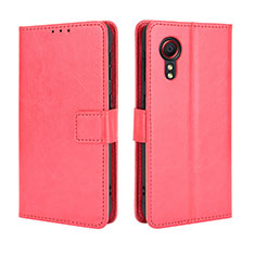 Funda de Cuero Cartera con Soporte Carcasa BY5 para Samsung Galaxy XCover 5 SM-G525F Rojo