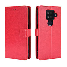 Funda de Cuero Cartera con Soporte Carcasa BY5 para Sharp Aquos Sense4 Plus Rojo