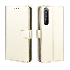 Funda de Cuero Cartera con Soporte Carcasa BY5 para Sony Xperia 5 II Oro