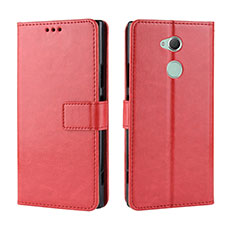 Funda de Cuero Cartera con Soporte Carcasa BY5 para Sony Xperia XA2 Ultra Rojo