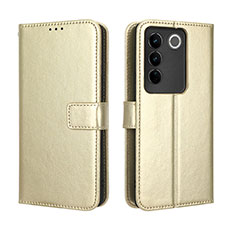 Funda de Cuero Cartera con Soporte Carcasa BY5 para Vivo V27 Pro 5G Oro