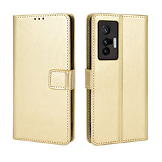 Funda de Cuero Cartera con Soporte Carcasa BY5 para Vivo X70 5G Oro