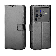 Funda de Cuero Cartera con Soporte Carcasa BY5 para Vivo X80 Pro 5G Negro