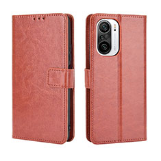 Funda de Cuero Cartera con Soporte Carcasa BY5 para Xiaomi Mi 11i 5G Marron