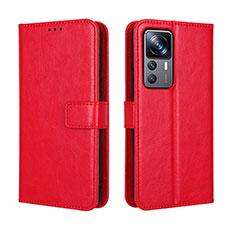 Funda de Cuero Cartera con Soporte Carcasa BY5 para Xiaomi Mi 12T 5G Rojo
