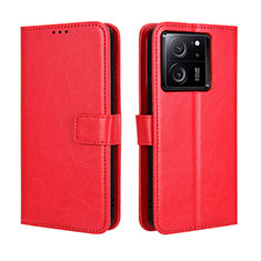 Funda de Cuero Cartera con Soporte Carcasa BY5 para Xiaomi Mi 13T 5G Rojo