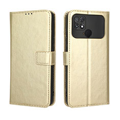 Funda de Cuero Cartera con Soporte Carcasa BY5 para Xiaomi Poco C40 Oro