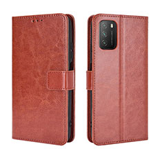 Funda de Cuero Cartera con Soporte Carcasa BY5 para Xiaomi Poco M3 Marron