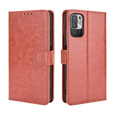 Funda de Cuero Cartera con Soporte Carcasa BY5 para Xiaomi POCO M3 Pro 5G Marron