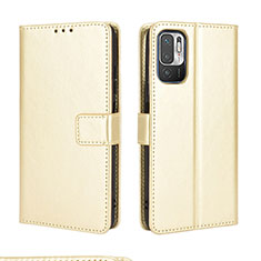 Funda de Cuero Cartera con Soporte Carcasa BY5 para Xiaomi POCO M3 Pro 5G Oro