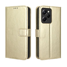 Funda de Cuero Cartera con Soporte Carcasa BY5 para Xiaomi Poco X5 Pro 5G Oro