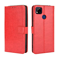 Funda de Cuero Cartera con Soporte Carcasa BY5 para Xiaomi Redmi 9 India Rojo