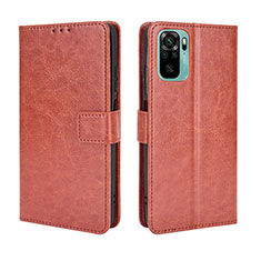 Funda de Cuero Cartera con Soporte Carcasa BY5 para Xiaomi Redmi Note 10 4G Marron