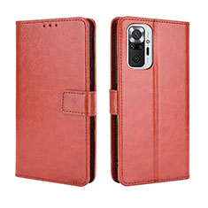 Funda de Cuero Cartera con Soporte Carcasa BY5 para Xiaomi Redmi Note 10 Pro 4G Marron