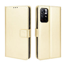 Funda de Cuero Cartera con Soporte Carcasa BY5 para Xiaomi Redmi Note 11 5G Oro