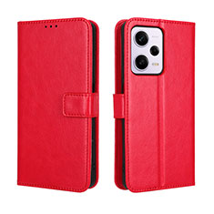 Funda de Cuero Cartera con Soporte Carcasa BY5 para Xiaomi Redmi Note 12 Pro 5G Rojo