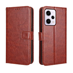 Funda de Cuero Cartera con Soporte Carcasa BY5 para Xiaomi Redmi Note 12 Pro+ Plus 5G Marron