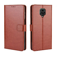 Funda de Cuero Cartera con Soporte Carcasa BY5 para Xiaomi Redmi Note 9 Pro Marron