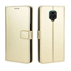 Funda de Cuero Cartera con Soporte Carcasa BY5 para Xiaomi Redmi Note 9 Pro Oro