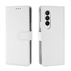 Funda de Cuero Cartera con Soporte Carcasa BY6 para Samsung Galaxy Z Fold3 5G Blanco