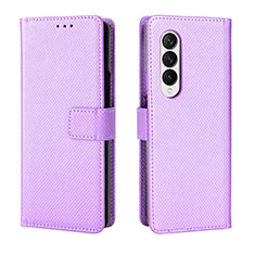 Funda de Cuero Cartera con Soporte Carcasa BY6 para Samsung Galaxy Z Fold4 5G Morado