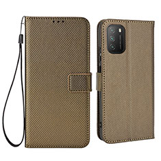 Funda de Cuero Cartera con Soporte Carcasa BY6 para Xiaomi Poco M3 Marron