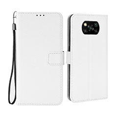 Funda de Cuero Cartera con Soporte Carcasa BY6 para Xiaomi Poco X3 NFC Blanco