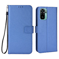 Funda de Cuero Cartera con Soporte Carcasa BY6 para Xiaomi Redmi Note 10 4G Azul