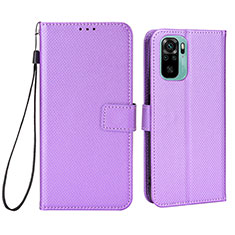 Funda de Cuero Cartera con Soporte Carcasa BY6 para Xiaomi Redmi Note 10 4G Morado