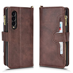 Funda de Cuero Cartera con Soporte Carcasa BY8 para Samsung Galaxy Z Fold3 5G Marron