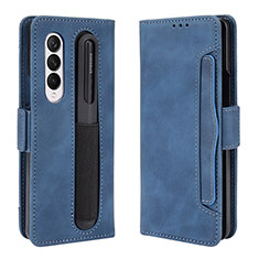 Funda de Cuero Cartera con Soporte Carcasa BY9 para Samsung Galaxy Z Fold4 5G Azul