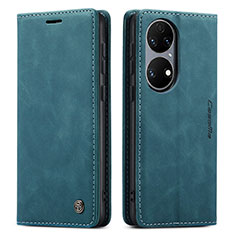 Funda de Cuero Cartera con Soporte Carcasa C01S para Huawei P50 Pro Azul