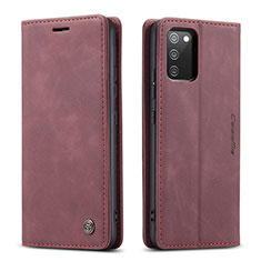 Funda de Cuero Cartera con Soporte Carcasa C01S para Samsung Galaxy A03s Rojo Rosa