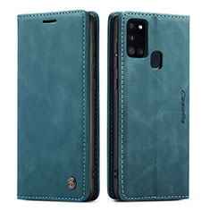 Funda de Cuero Cartera con Soporte Carcasa C01S para Samsung Galaxy A21s Azul