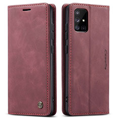 Funda de Cuero Cartera con Soporte Carcasa C01S para Samsung Galaxy A51 5G Rojo Rosa