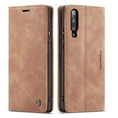 Funda de Cuero Cartera con Soporte Carcasa C01S para Samsung Galaxy A70 Marron Claro