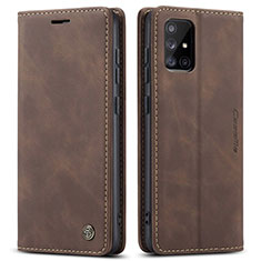 Funda de Cuero Cartera con Soporte Carcasa C01S para Samsung Galaxy A71 4G A715 Marron