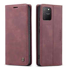 Funda de Cuero Cartera con Soporte Carcasa C01S para Samsung Galaxy A91 Rojo Rosa