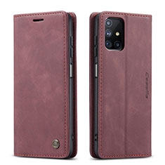 Funda de Cuero Cartera con Soporte Carcasa C01S para Samsung Galaxy M51 Rojo Rosa