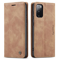 Funda de Cuero Cartera con Soporte Carcasa C01S para Samsung Galaxy S20 FE 5G Marron Claro