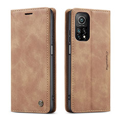 Funda de Cuero Cartera con Soporte Carcasa C01S para Xiaomi Mi 10T 5G Marron Claro