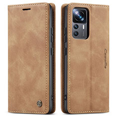 Funda de Cuero Cartera con Soporte Carcasa C01S para Xiaomi Mi 12T 5G Marron Claro