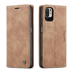 Funda de Cuero Cartera con Soporte Carcasa C01S para Xiaomi POCO M3 Pro 5G Marron Claro