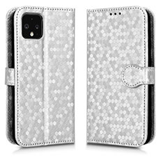 Funda de Cuero Cartera con Soporte Carcasa C01X para Google Pixel 4 Plata