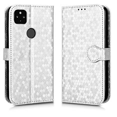 Funda de Cuero Cartera con Soporte Carcasa C01X para Google Pixel 4a 5G Plata