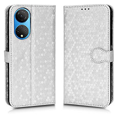 Funda de Cuero Cartera con Soporte Carcasa C01X para Huawei Honor X7 Plata